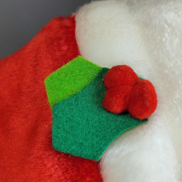 Vintage SMITHY Plush White Bear Quilted Christmas Stocking 3D & Santa Hat 22" - Picture 15 of 16